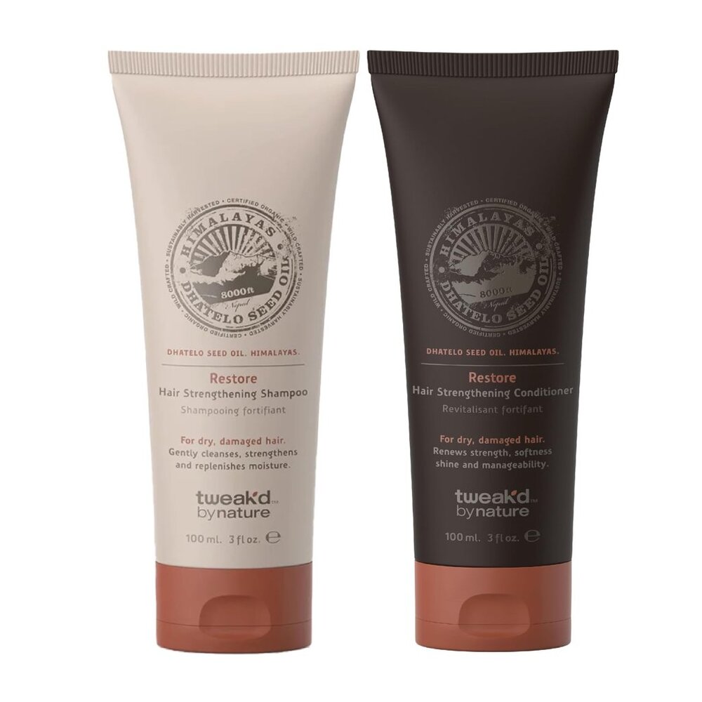 Tweak'd Dhatelo Restore Hair Strengthening Shampoo & Conditioner 3oz Each SEALED